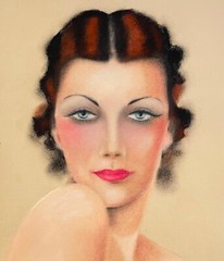 1930s ORIGINAL ILLUSTRATION ART FOR PERFUME AD 17″ X 21″ SIGNED HARRY K BAILEY