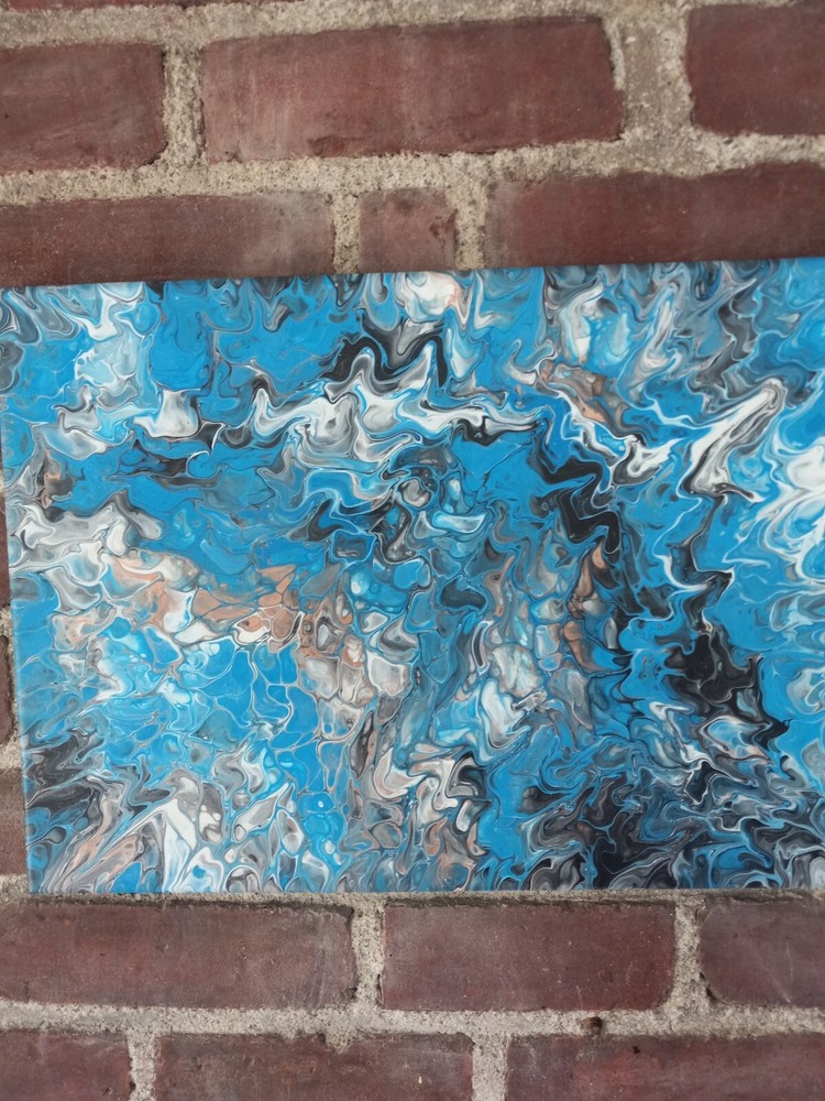 Original Acrylic Pour Painting Abstract Art signed canvas