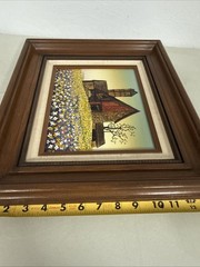 VTG H Hargrove Original Signed Serigraph Oil Painting 16” X 14” Brick Wood Barn