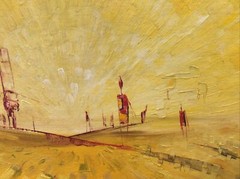 Possibly American Artist Painted In The Style Of Alberto Giacometti Circa 1950