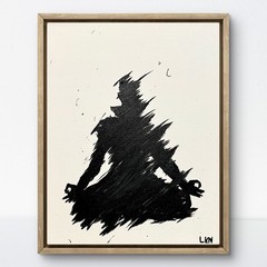 Laeknapes Original Abstract Painting 14X11 Canvas Decor DnD Monochromatic Monk