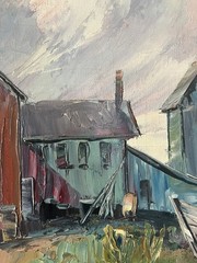 FRANCIS PULITO Signed Oil Painting Creek Landing 1970s Berlin CT NE Harbor