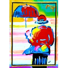 7Pcs PETER MAX Liberties Heart signed Pop Art Cads Set Acrylic Hand Painting NEW