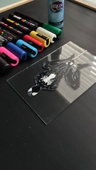 Symbiote Black SpiderMan Glass Art as seen on TIKTOK