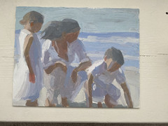 Painting Family Beach Day Collecting Shell Ocean Coastal Sean Dietrich Destin FL