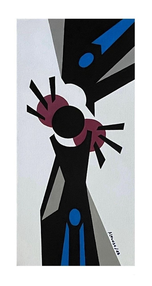 acrylic on canvas Angel Alfonso cuban beautiful art 50×25 cm Fusion