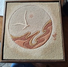 Vintage 1979 Sand Art Painting by Jan D. Peterson