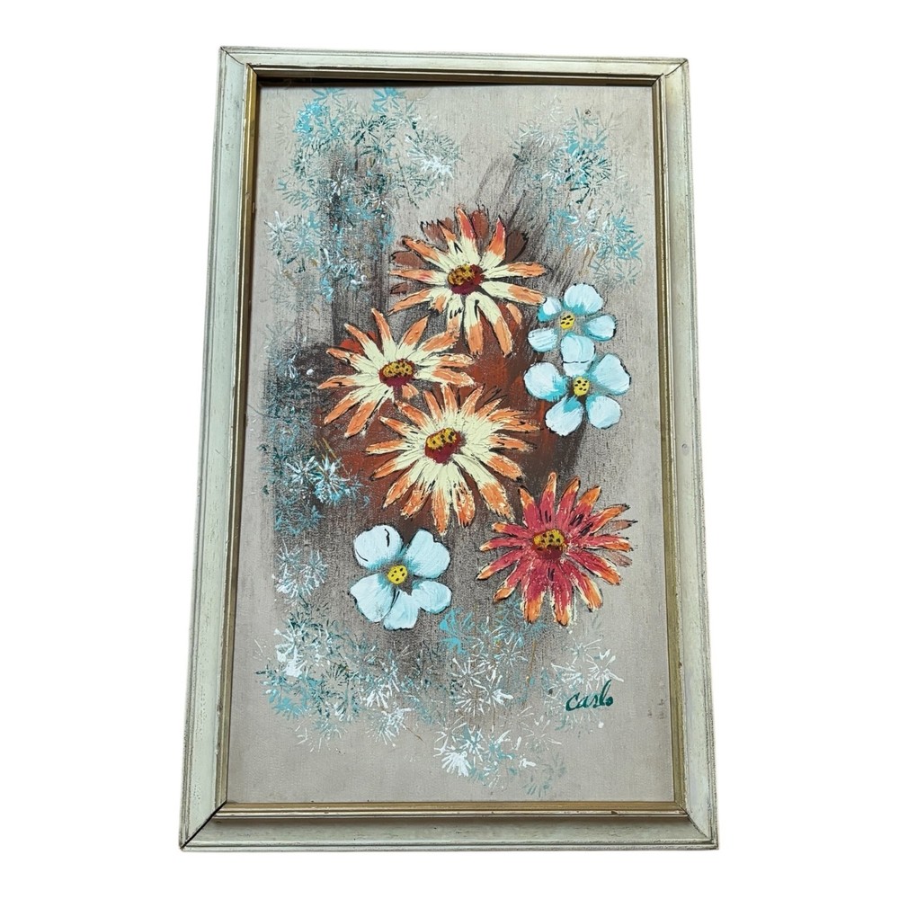 Carlo of Hollywood Framed Flower Painting