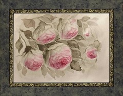 Flowers PINK POSES Original Artwork Modern Painting Floral Landscape Art Gift A5