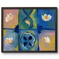 MOROCCAN TILES BLUE 14×11 MODERN ART COLLECTIBLE INTERIOR DESIGN