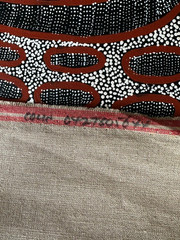 Ngoia Pollard Napatjarri, Rare 2010 Australian Aboriginal Painting „Swamps“, COA