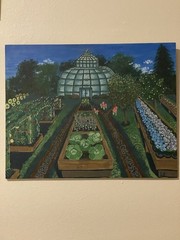 Original Painting 11”x14” Greenhouse Garden Landscape