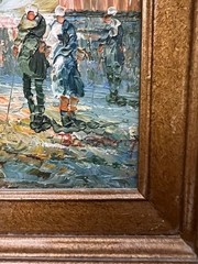 Caroline Burnett 1877-1950 Paris Street Scene Oil Painting Framed Signed 16/12