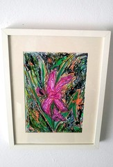 Picture 42x32x4 Flowers Orchid Unique Art Hand Painted Original Painting Current