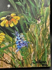 Original Painting -Night Garden #2 By Janie Williams South Dakota Artist