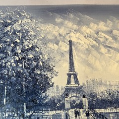 Caroline Burnett Signed Impressionist Oil Painting Eiffel Tower Paris 16×20