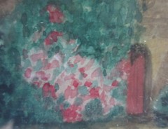 Vintage Framed Untitled Original Watercolor on Paper Signed O. E. Hart