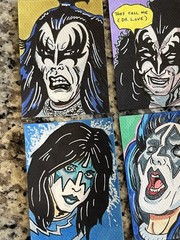 KISS CARD – ACEO Art Sketch 2.5 X 3.5 Rock Music Painting Drawing Paper Ink