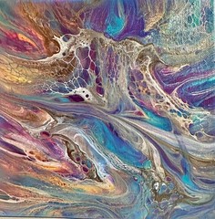 Original Acrylic 8″x8″ Canvas Art OOAK (One of a Kind) Auto, Date, Numbered 1/1