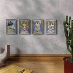 Angel Guardian with Flowers Original Painting Angel Wings Handmade Wall Art 6×4