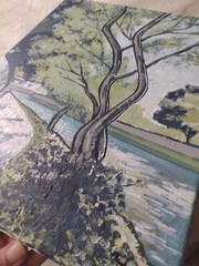 11 inch x 14 inch x 5/8 of an inch – Nature Landscape Painting by A. Avila