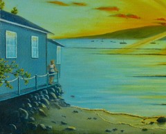 LAHAINA MAUI HISTORIC HAWAII LARGE ORIGINAL OIL PAINTING LISTED ARTIST SIGNED