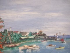 Vintage Framed and signed Marine Landscape Oil Painting