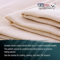 Canvas Roll 63x6ft Unprimed Cotton for Painting Murals & DIY Crafts