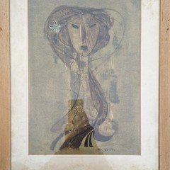 Mysterious Woman Painting – Vintage Japanese Art – Artist: Onuki Masanosuke