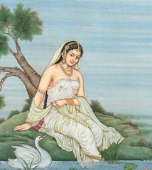 Handmade Indian Miniature Painting Of Indian Woman Fine Art On Paper 10×13 Inch