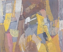 Niels Andersen, Swedish visual artist. Oil on canvas. Abstract composition. 1961