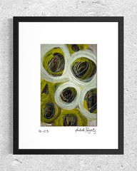 Set Of 6 Original Abstract Acrylic Paintings Matted 8×10 Warm Earth Tone Décor