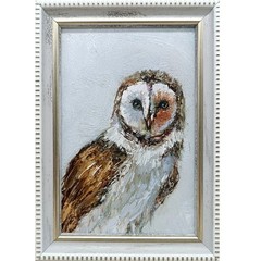 Oil Painting Owl Original painting Owl Art Signed Animal Art