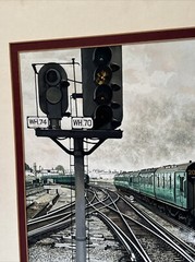 VINTAGE TRAIN PAINTING RAILROAD REALISTIC REALISM ILLUSTRATION ORIGINAL MARSHALL