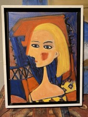 Oil Painting on Canvas By Listed DC Artist Demetro 11 x 13 Inch Framed