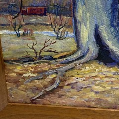 Vintage Framed & Signed Original Oil Painting The Quarry 13.75” X 10.5”