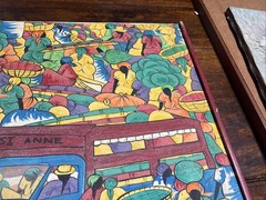 Vintage Haitian Folk Art Painting Signed 24×20. Read Description.