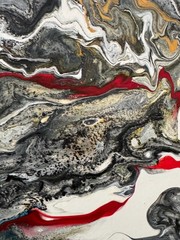 Original Abstract Acrylic Painting on Canvas -„Frozen Flow“ winter inspired
