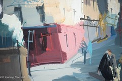 Stunning Mid Century Impressionist Painting Rue Norvins Paris, France Signed 56′