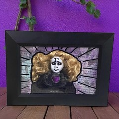 Original Painting Creepy Doll Art Halloween 13 framed Oddity decor ooak Horror