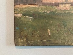 French Italian School Oil Painting on Wood Old Art 19th Century Landscape
