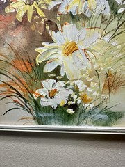 Original signed Lee Reynolds Oil On Canvas Painting 41×41” With Frame 1960s