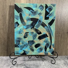 Original 11” X 14” Abstract Acrylic Painting Art On Canvas Panel No EASEL