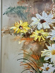Original signed Lee Reynolds Oil On Canvas Painting 41×41” With Frame 1960s