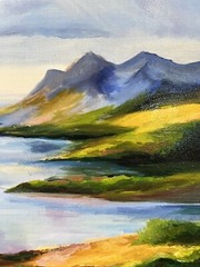 Mountain Original painting oil,18×24 in, Birthday Gift, Handmade Decor,Home Gift