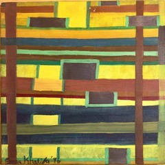 City in Grids – Original Oil Painting – Geometric Abstract
