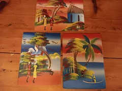 3 Haitian Paintings (approx. 8 x 6 inches each)