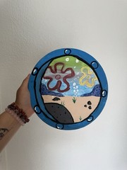 Cartoon Underwater Sea Life Animals Painting, Small Original Unframed Single