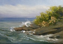 Storm’s Passing, 5×7 original oil painting by Maine Artist Celene Farris