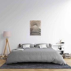 Tunnel of Illusion – Framed Original Painting, Optical Illusion Monochrome, by E